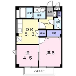 大矢知駅 徒歩18分 1階の物件間取画像